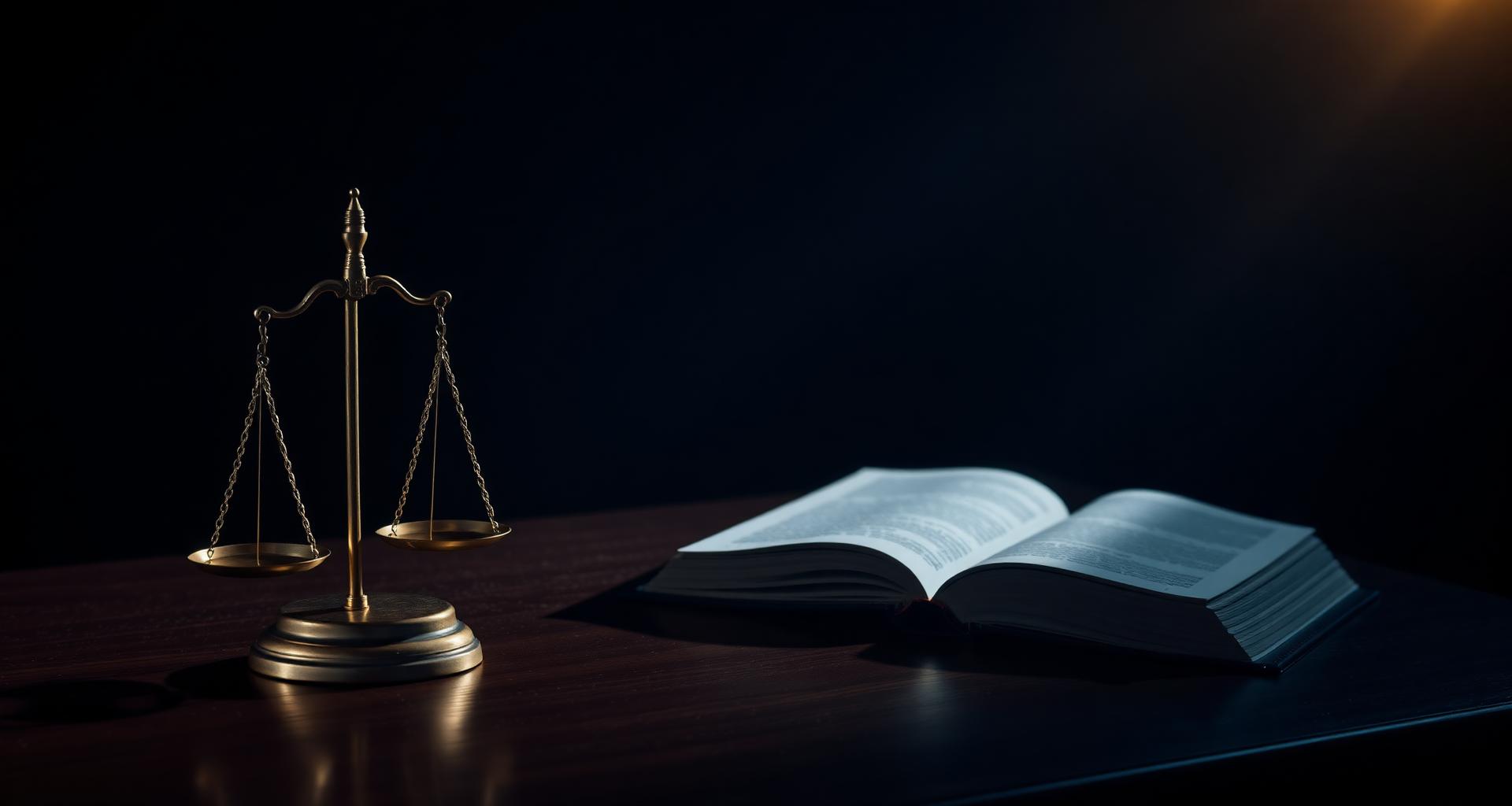 Scales of justice and law book — post-conviction investigations